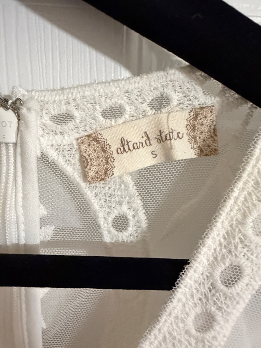Altar'd State Cream Floral Lace V-Neck Mini Dress - Picture 2 of 9